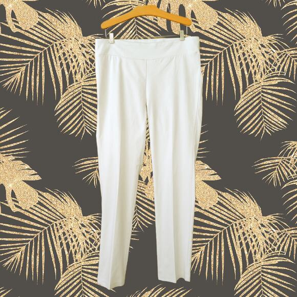 J. McLaughlin Masie Slim tapered Leg Stretch Pull-On Pants Size 12 Ivory Stone - Picture 2 of 9